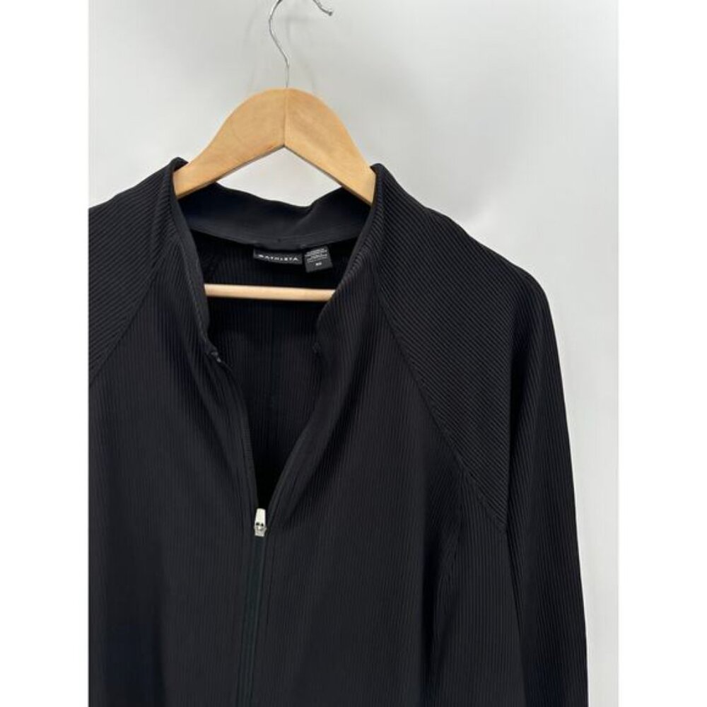 Athleta Black Salutation Ribbed Jacket Womens Siz… - image 4